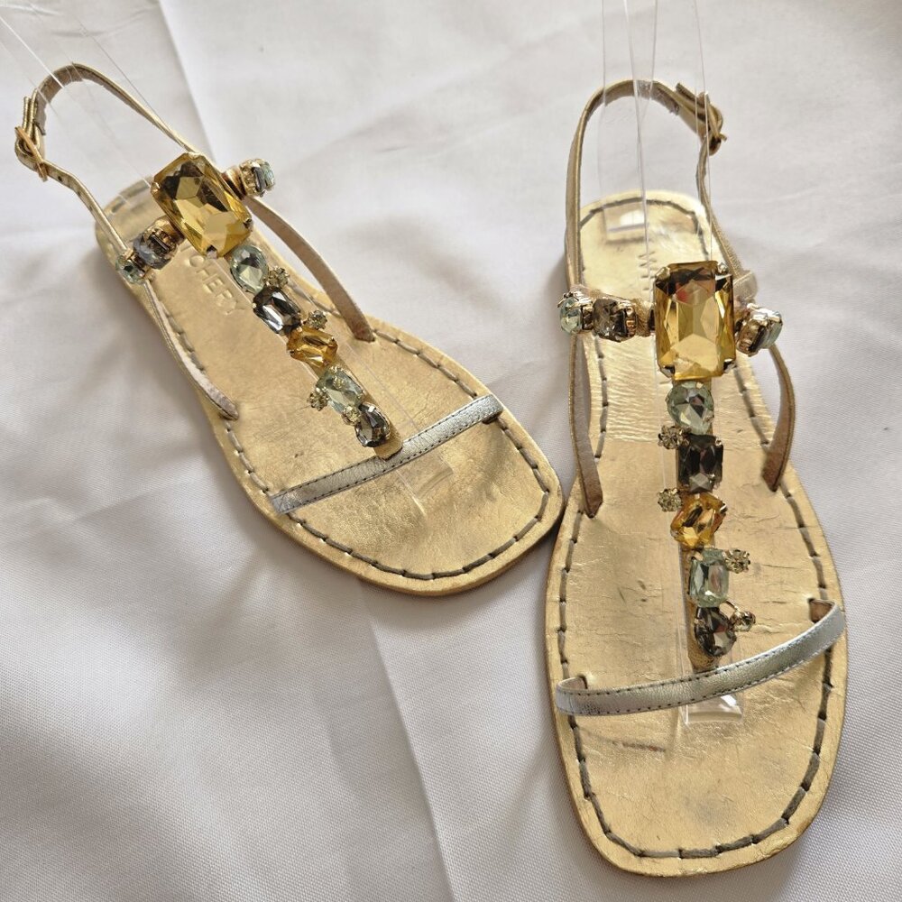 Witchery Gold Leather Sandals SZ 36 (US 6)